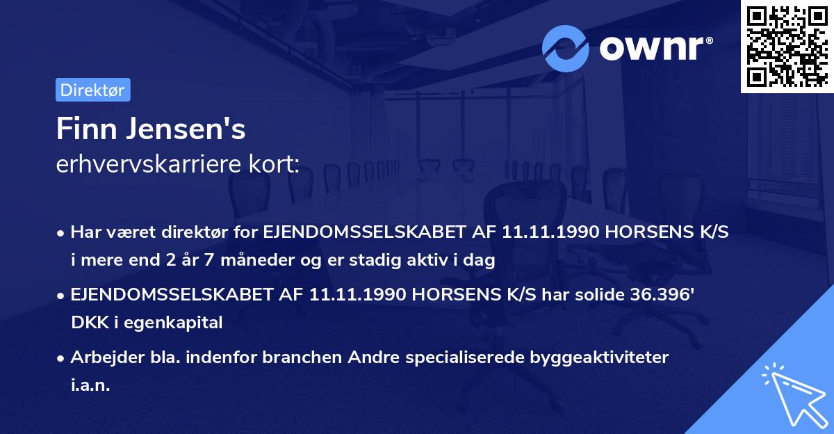 Finn Jensen's erhvervskarriere kort