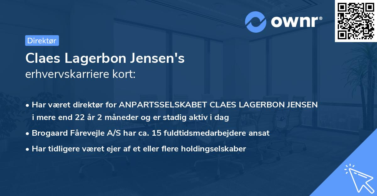 Claes Lagerbon Jensen's erhvervskarriere kort