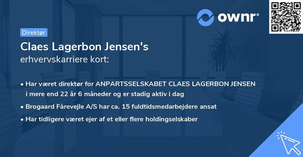 Claes Lagerbon Jensen's erhvervskarriere kort