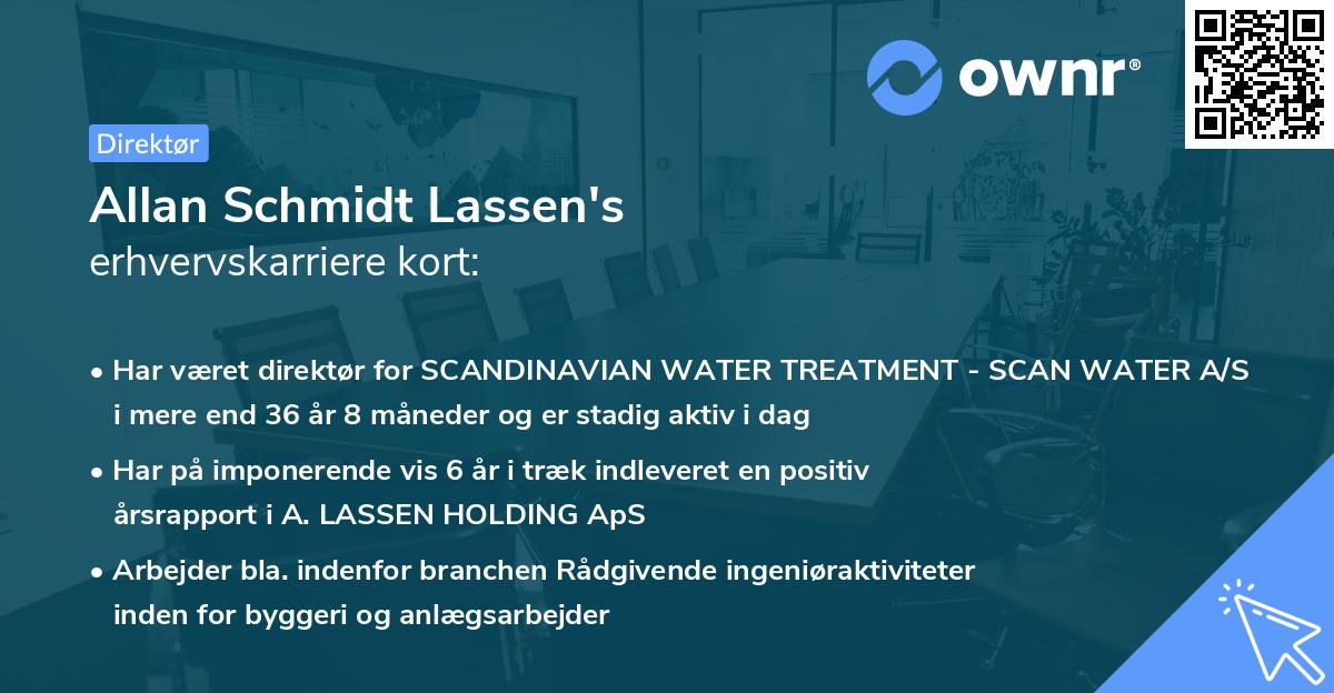 Allan Schmidt Lassen's erhvervskarriere kort