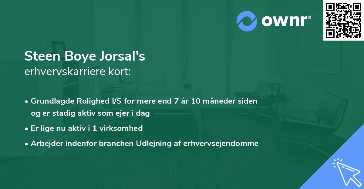 Steen Boye Jorsal's erhvervskarriere kort