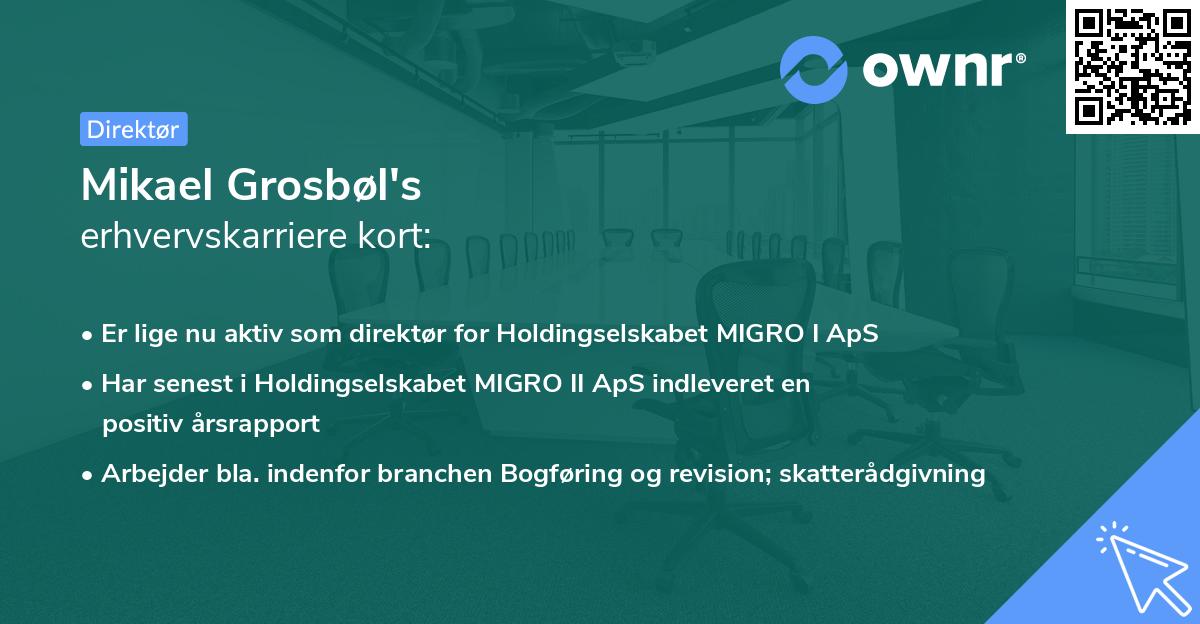 Mikael Grosbøl's erhvervskarriere kort