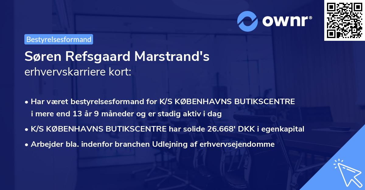 Søren Refsgaard Marstrand's erhvervskarriere kort