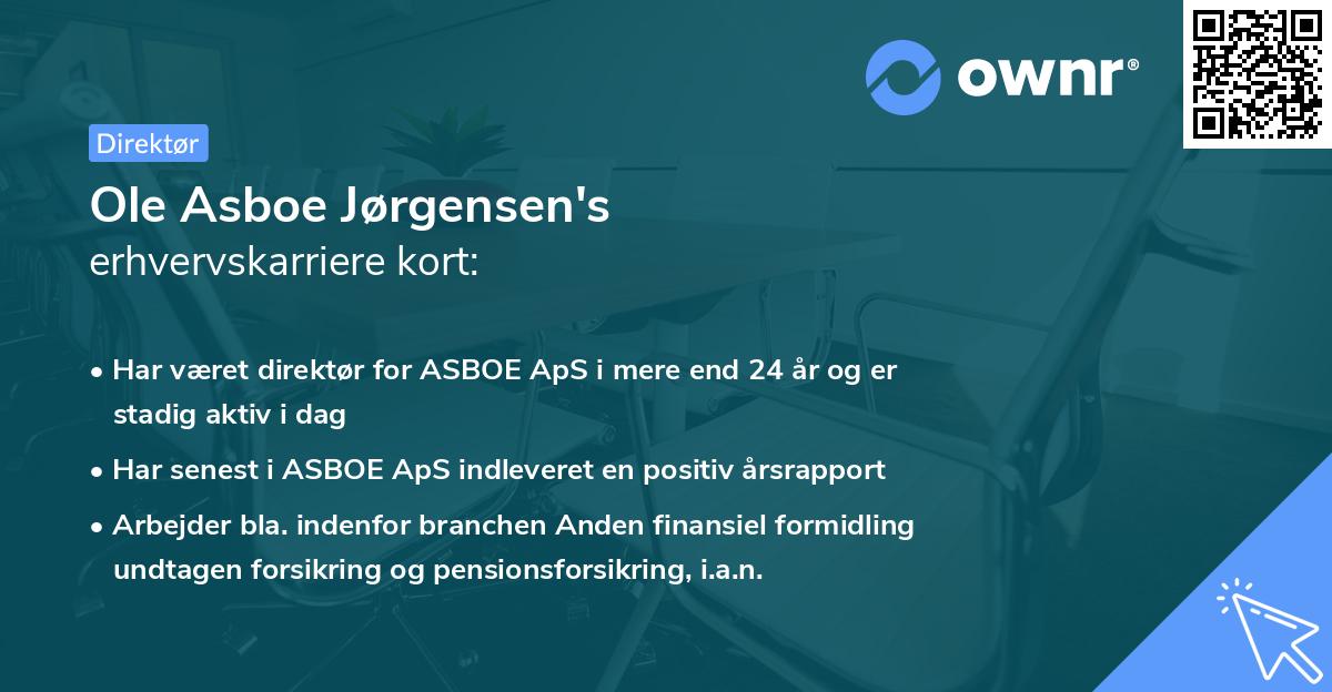 Ole Asboe Jørgensen's erhvervskarriere kort