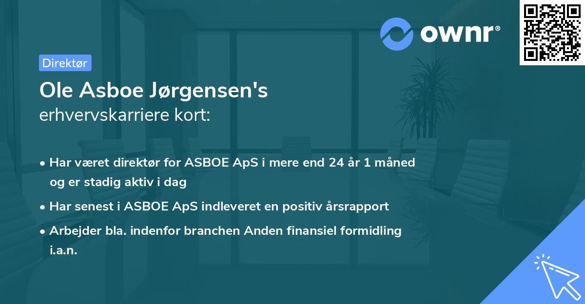 Ole Asboe Jørgensen's erhvervskarriere kort