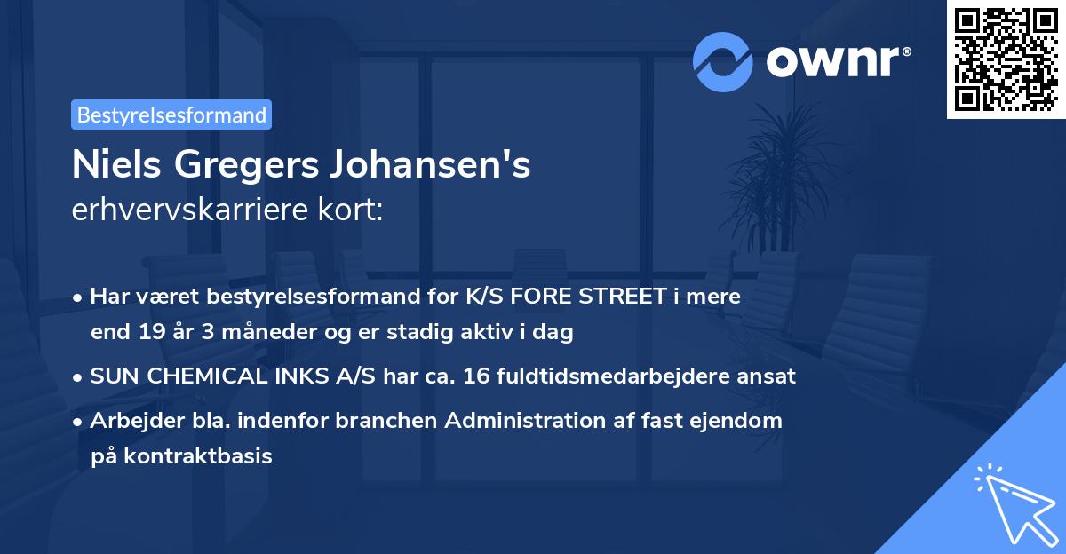 Niels Gregers Johansen's erhvervskarriere kort