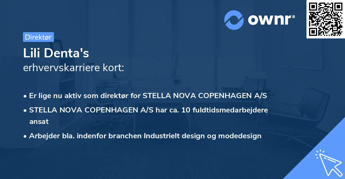 Lili Denta's erhvervskarriere kort