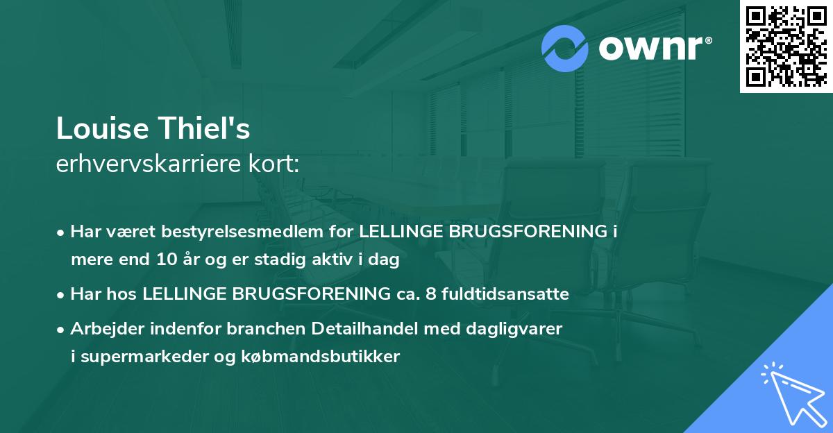 Louise Thiel's erhvervskarriere kort