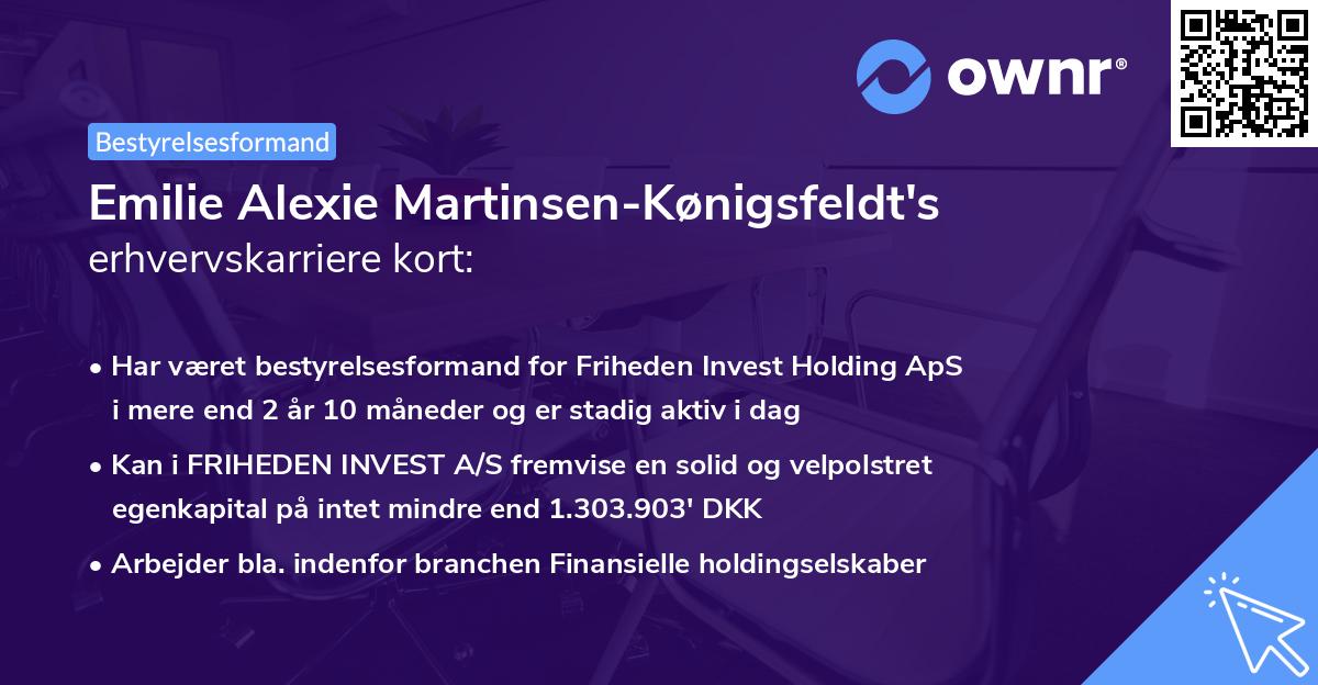 Emilie Alexie Martinsen-Kønigsfeldt's erhvervskarriere kort