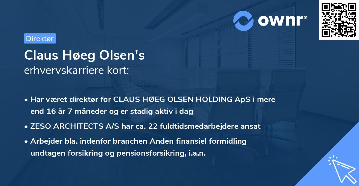 Claus Høeg Olsen's erhvervskarriere kort