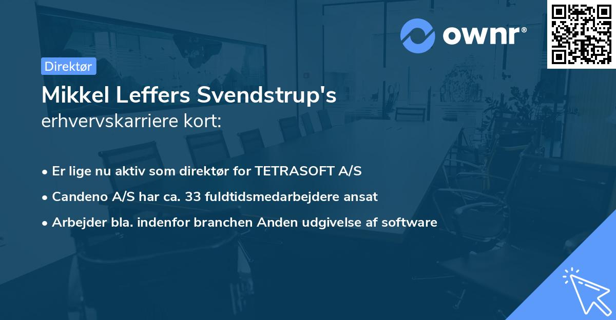 Mikkel Leffers Svendstrup's erhvervskarriere kort