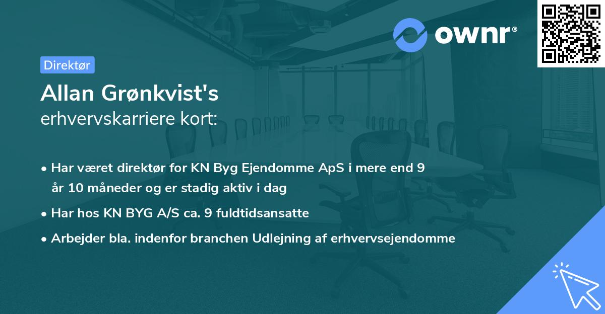 Allan Grønkvist's erhvervskarriere kort
