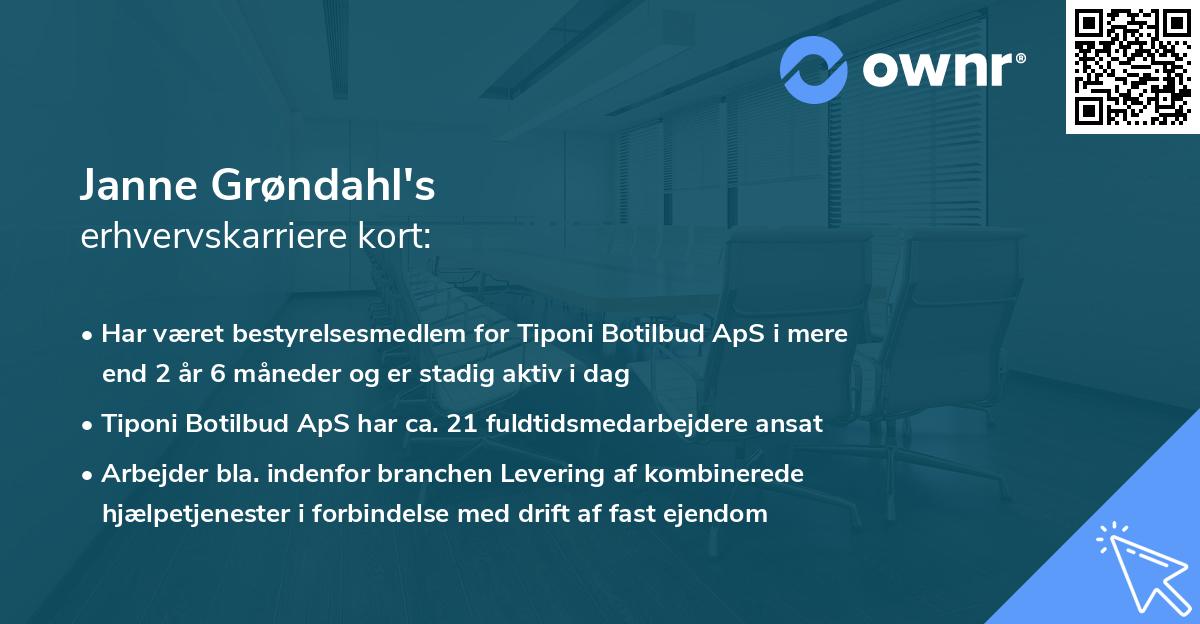 Janne Grøndahl's erhvervskarriere kort