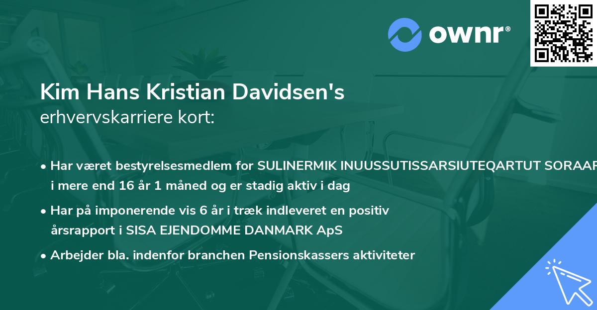 Kim Hans Kristian Davidsen's erhvervskarriere kort