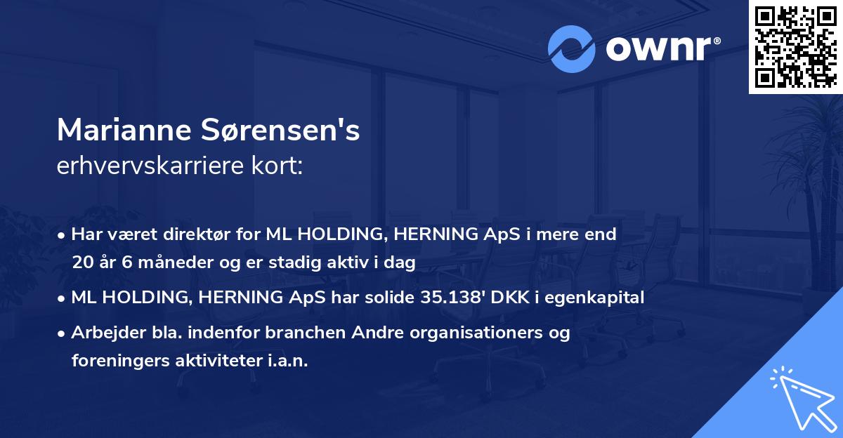 Marianne Sørensen's erhvervskarriere kort