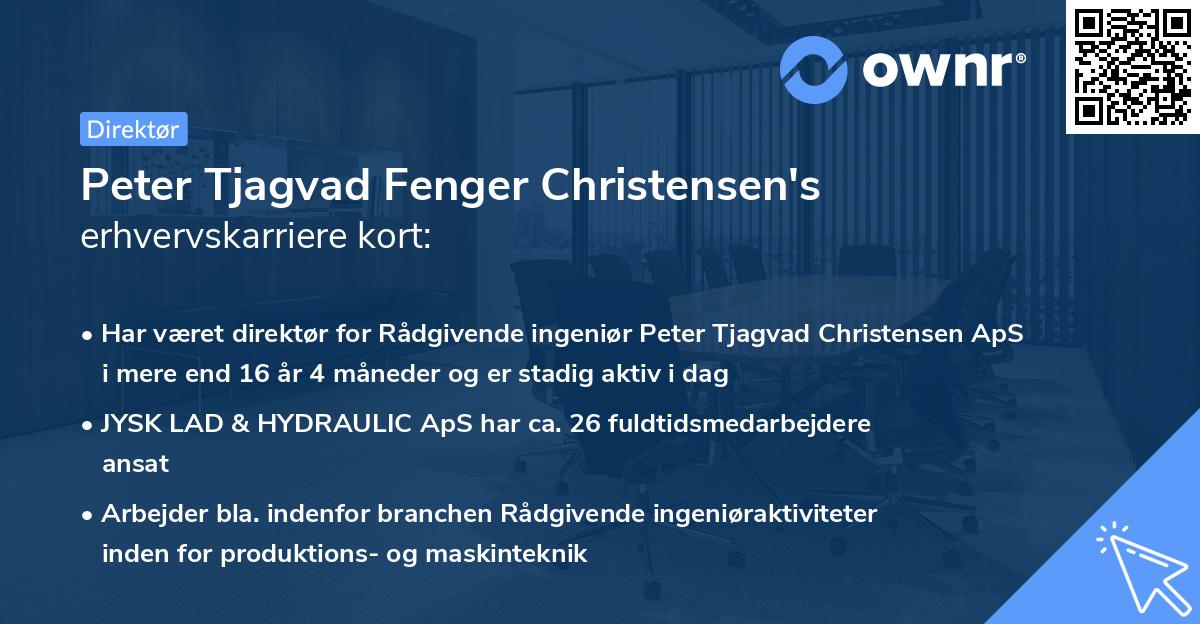 Peter Tjagvad Fenger Christensen's erhvervskarriere kort