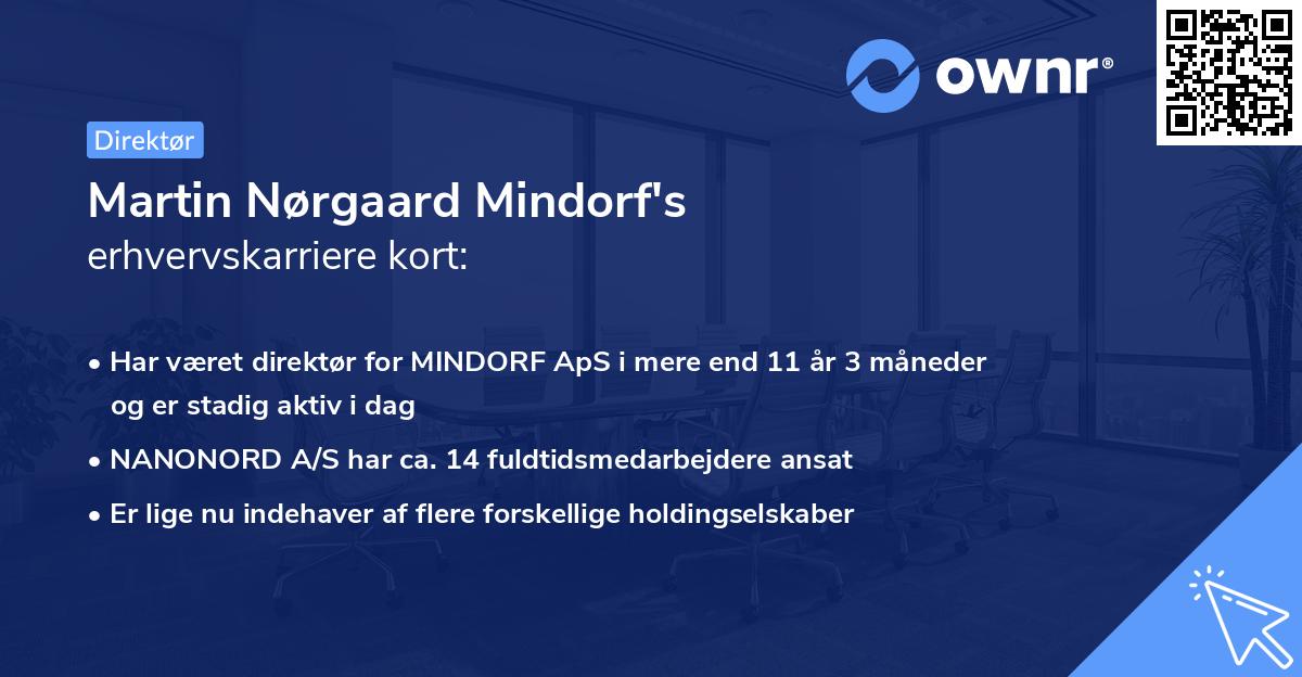 Martin Nørgaard Mindorf's erhvervskarriere kort