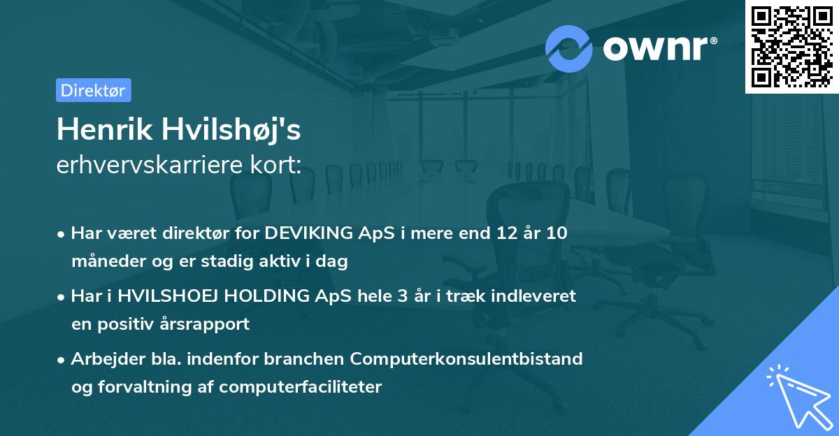Henrik Hvilshøj's erhvervskarriere kort
