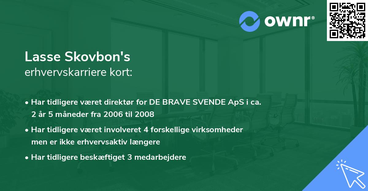 Lasse Skovbon's erhvervskarriere kort