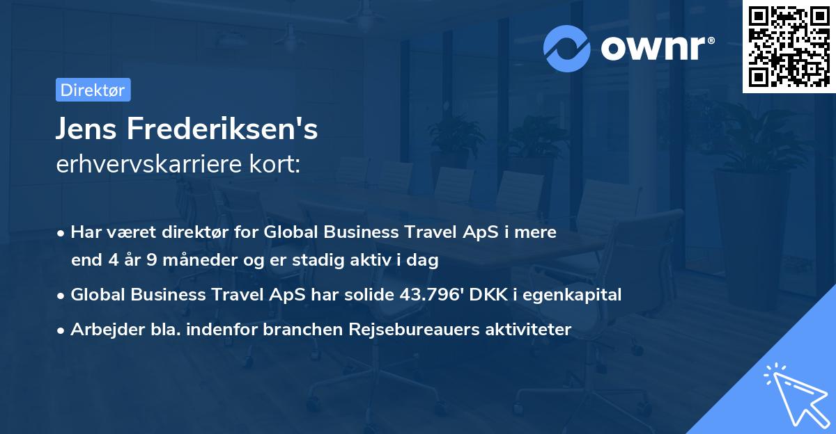 Jens Frederiksen's erhvervskarriere kort