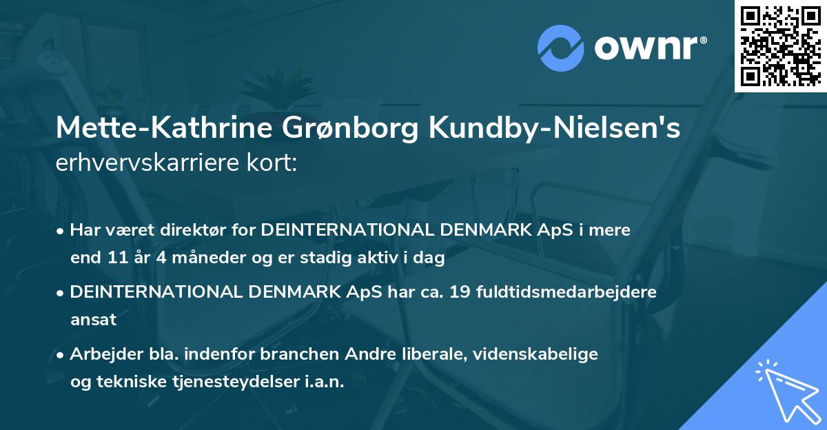 Mette-Kathrine Grønborg Kundby-Nielsen's erhvervskarriere kort