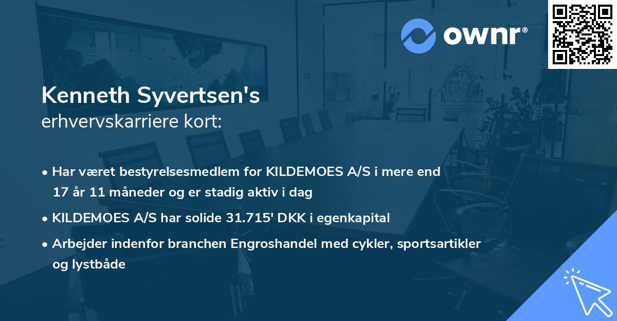 Kenneth Syvertsen's erhvervskarriere kort