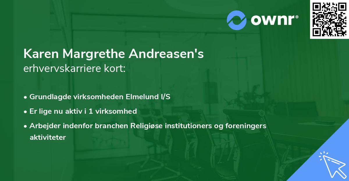 Karen Margrethe Andreasen's erhvervskarriere kort