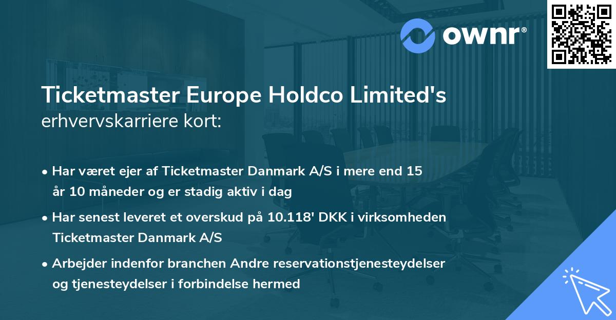 Ticketmaster Europe Holdco Limited's erhvervskarriere kort