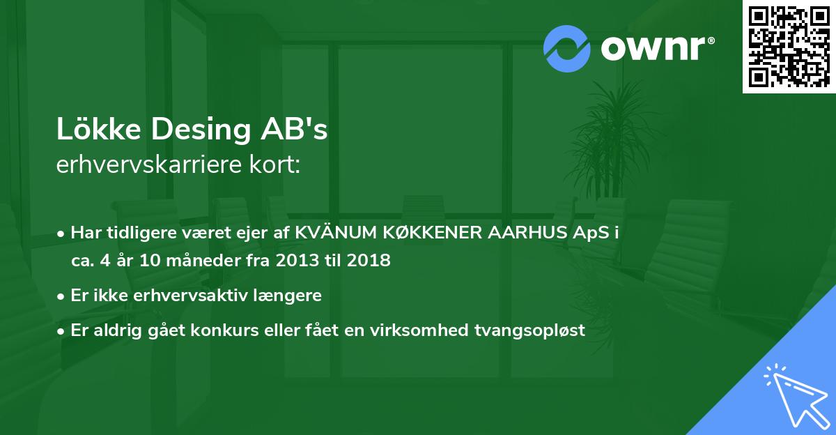 Lökke Desing AB's erhvervskarriere kort