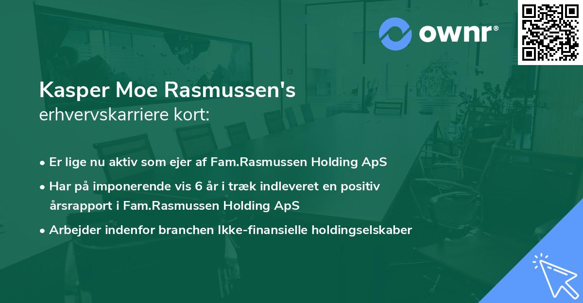 Kasper Moe Rasmussen's erhvervskarriere kort
