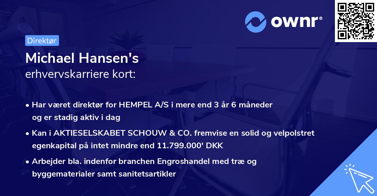 Michael Hansen's erhvervskarriere kort