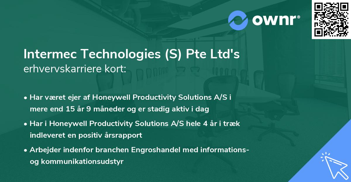 Intermec Technologies (S) Pte Ltd's erhvervskarriere kort