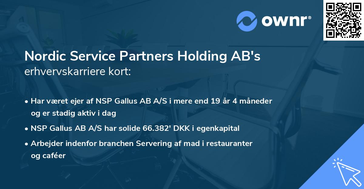 Nordic Service Partners Holding AB's erhvervskarriere kort