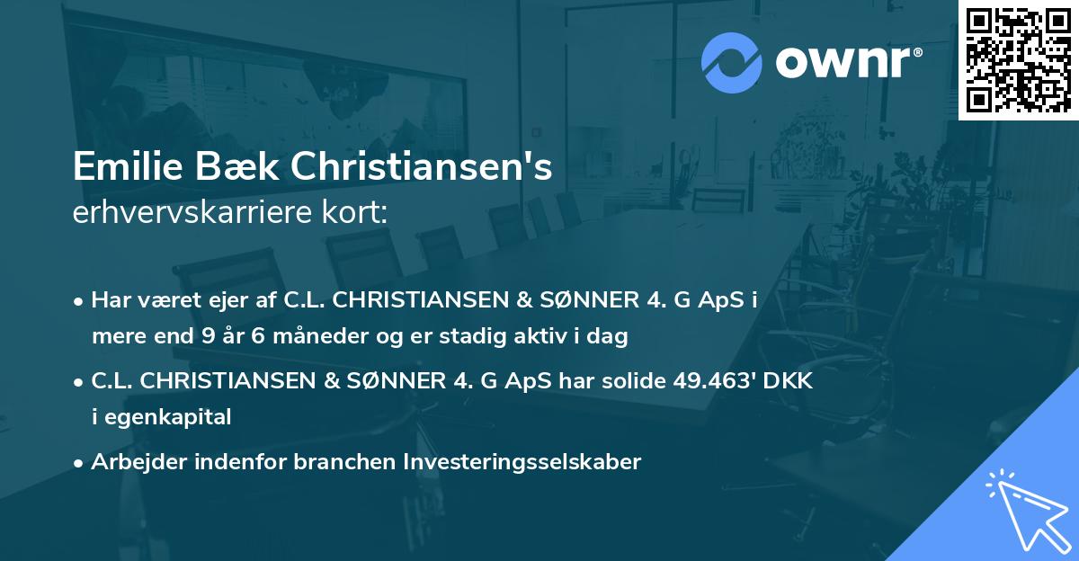 Emilie Bæk Christiansen's erhvervskarriere kort