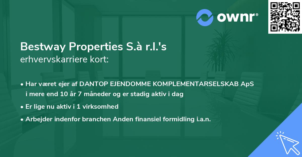Bestway Properties S.à r.l.'s erhvervskarriere kort