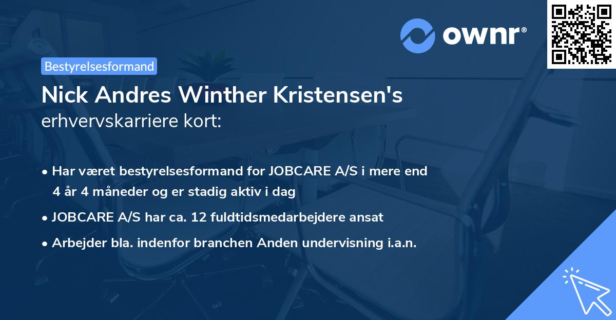 Nick Andres Winther Kristensen's erhvervskarriere kort