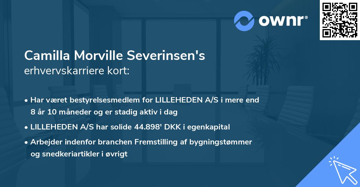 Camilla Morville Severinsen's erhvervskarriere kort