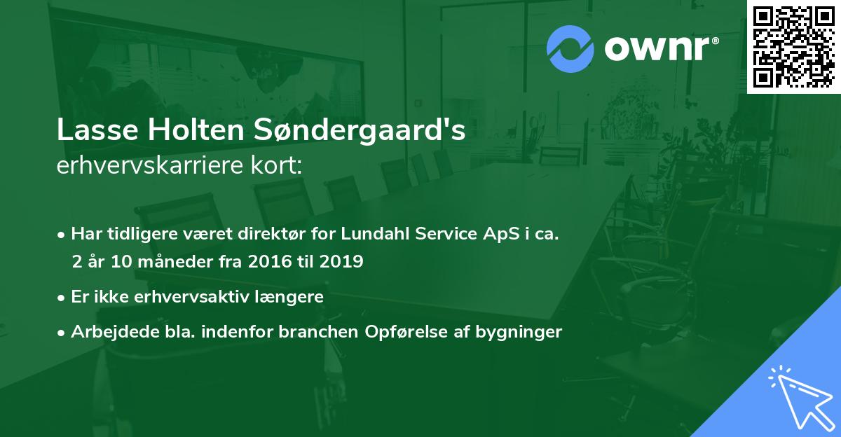 Lasse Holten Søndergaard's erhvervskarriere kort