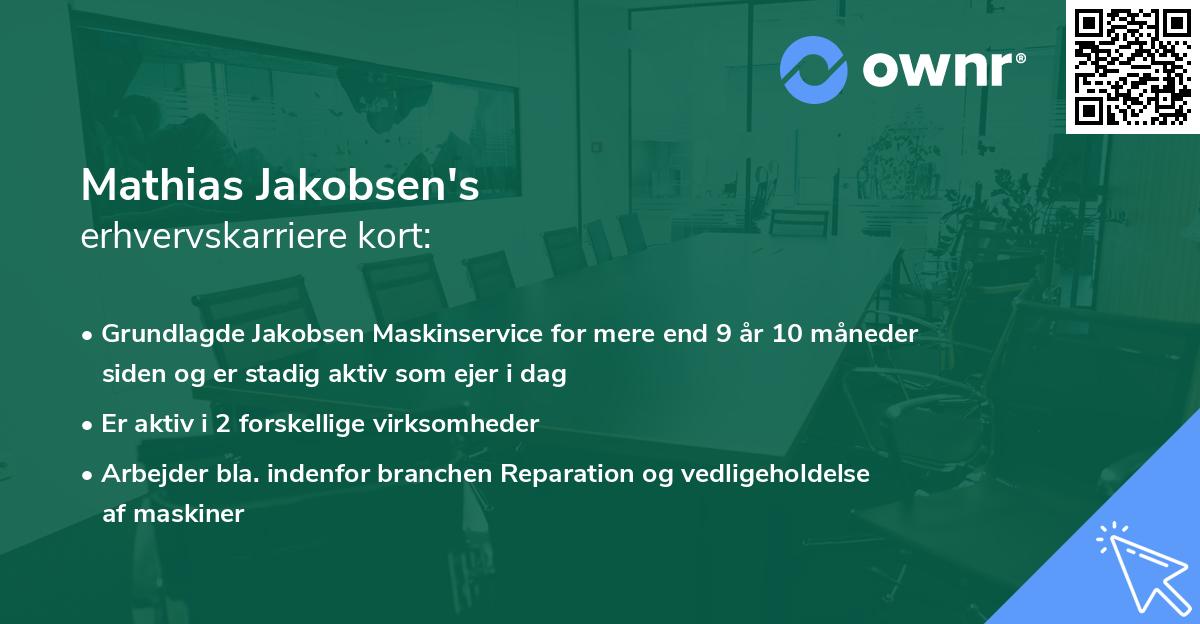 Mathias Jakobsen's erhvervskarriere kort