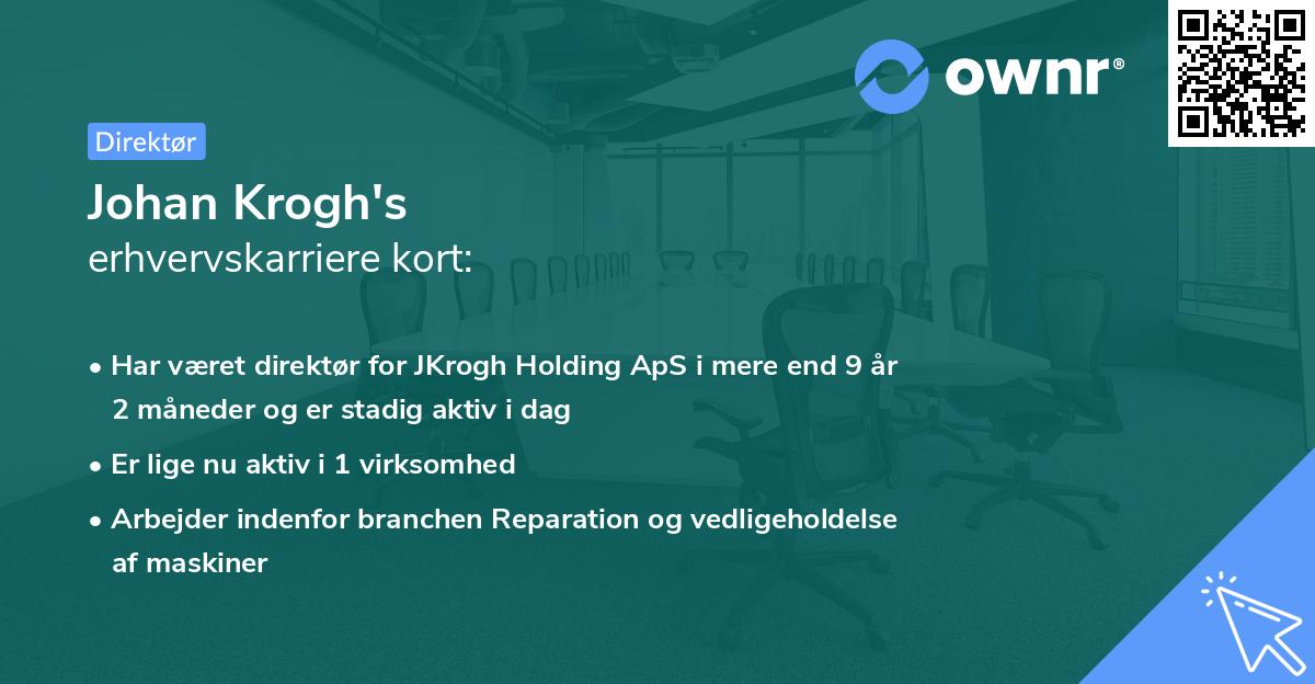 Johan Krogh's erhvervskarriere kort