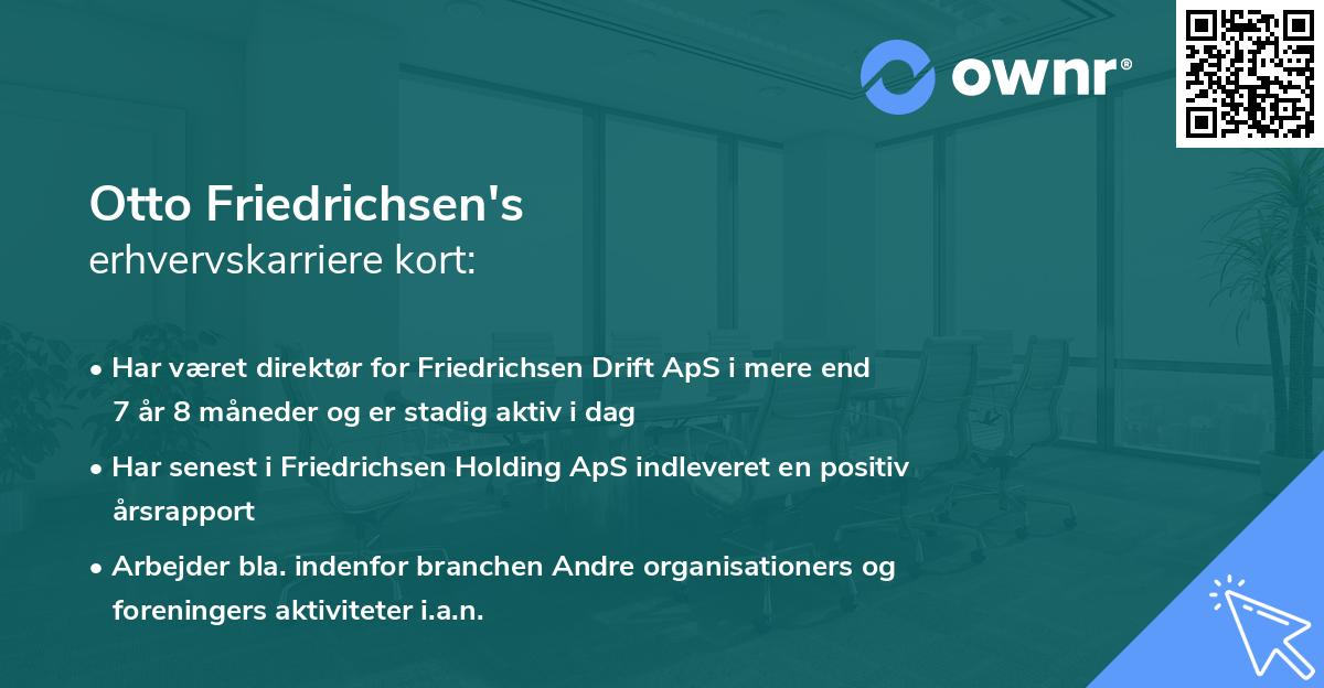 Otto Friedrichsen's erhvervskarriere kort