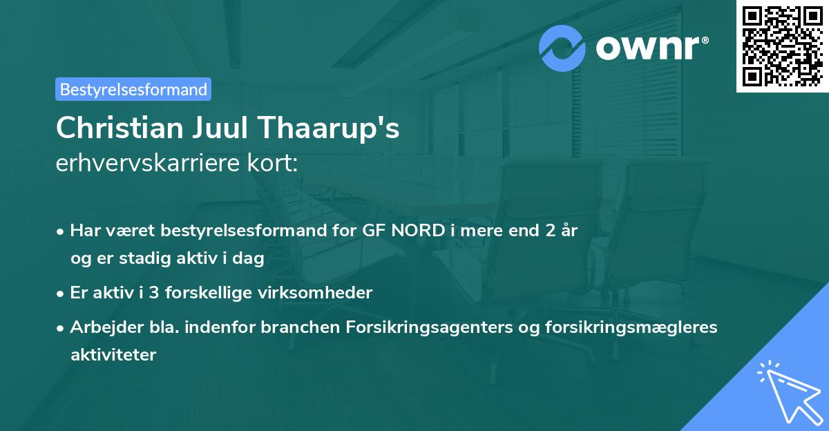 Christian Juul Thaarup's erhvervskarriere kort