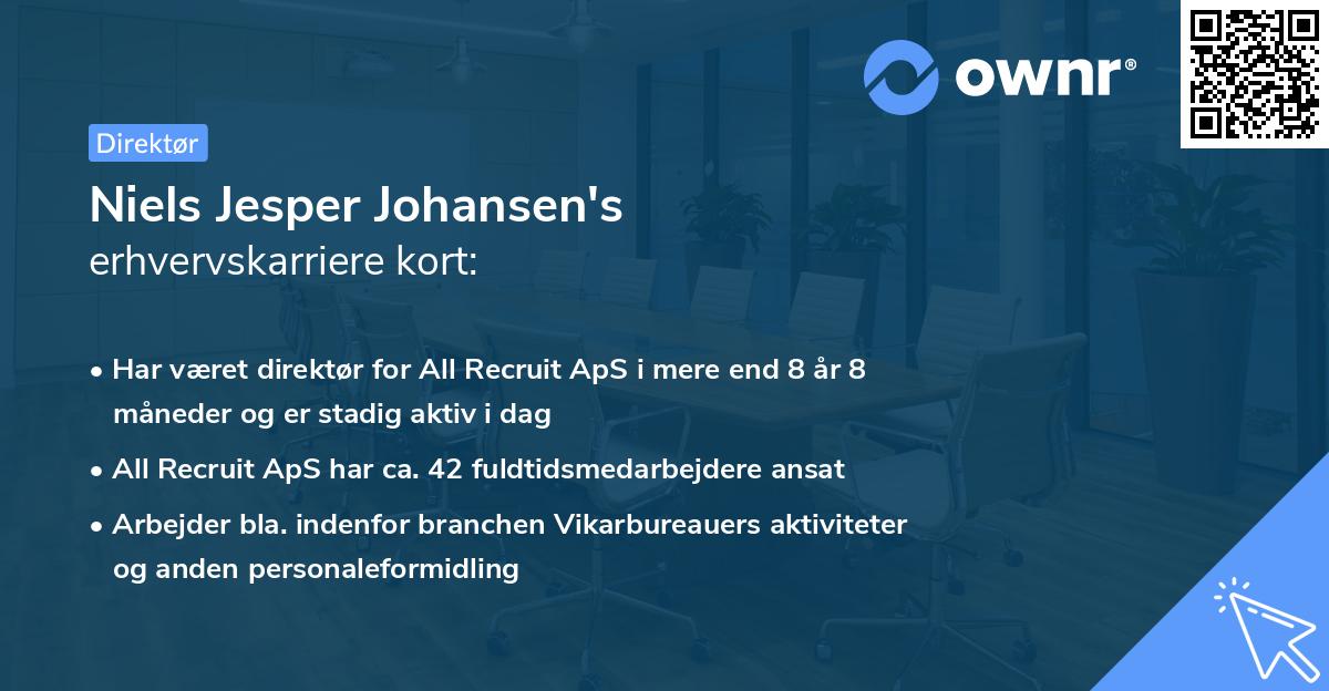 Niels Jesper Johansen's erhvervskarriere kort