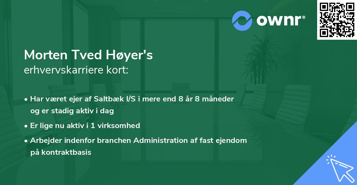 Morten Tved Høyer's erhvervskarriere kort