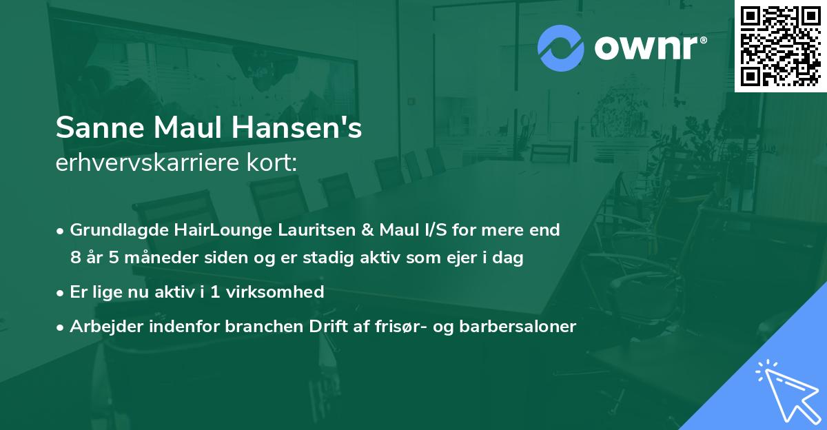 Sanne Maul Hansen's erhvervskarriere kort