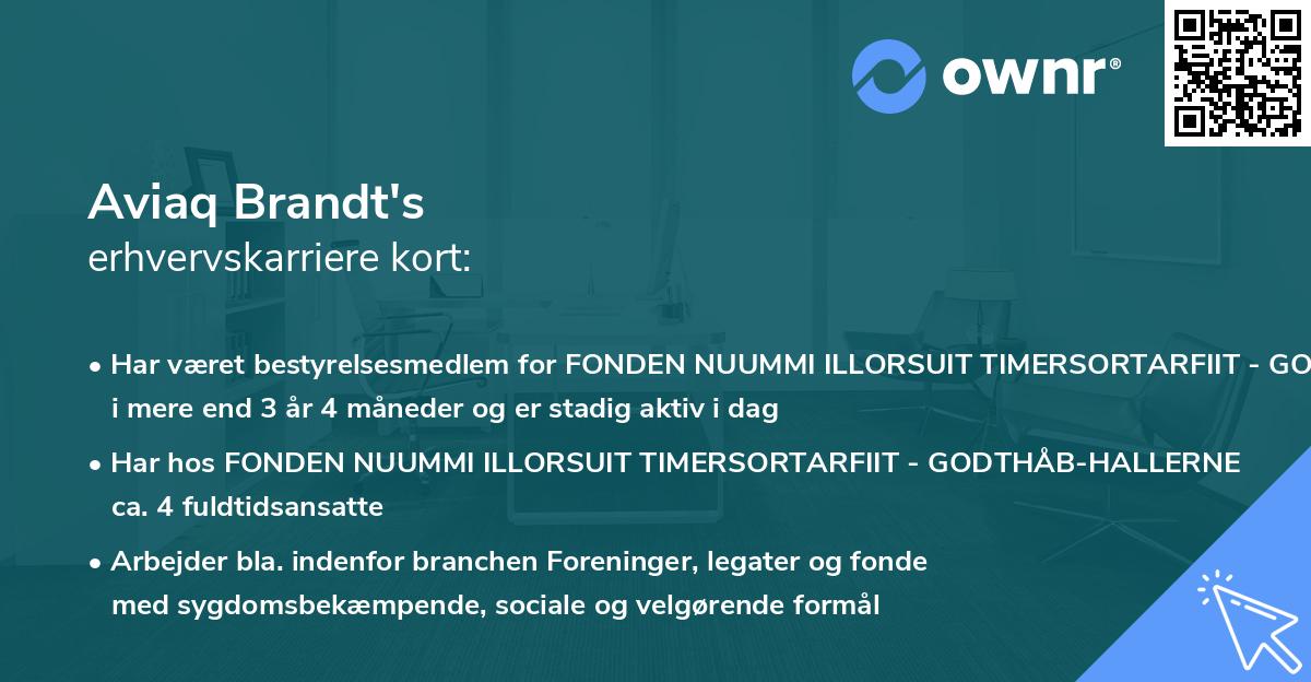 Aviaq Brandt's erhvervskarriere kort