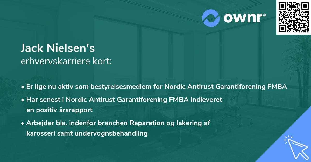 Jack Nielsen's erhvervskarriere kort