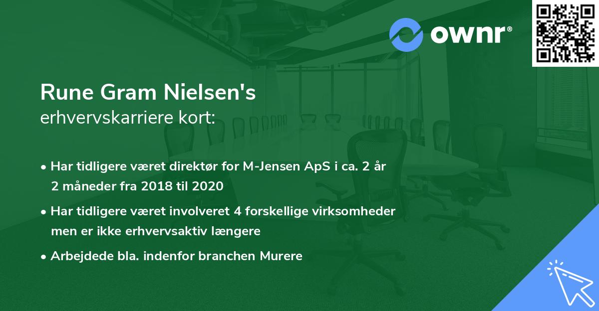 Rune Gram Nielsen's erhvervskarriere kort