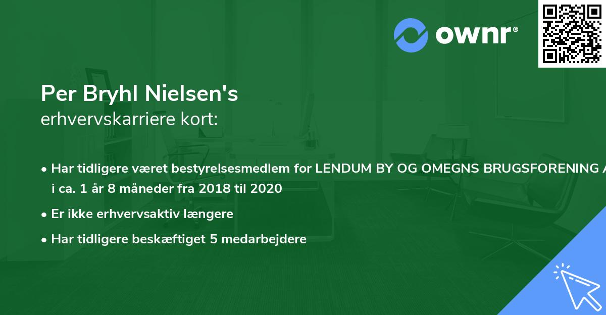 Per Bryhl Nielsen's erhvervskarriere kort
