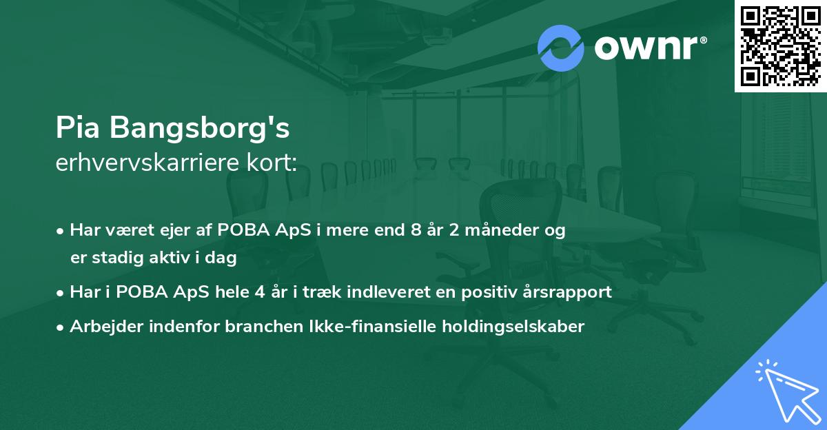 Pia Bangsborg's erhvervskarriere kort